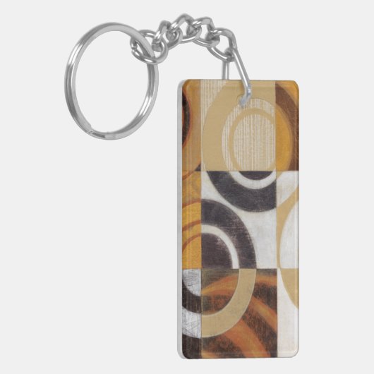 Moderne verf met cirkelpatronen sleutelhanger (Voorkant Links)