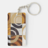 Moderne verf met cirkelpatronen sleutelhanger (achterkant)
