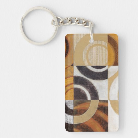 Moderne verf met cirkelpatronen sleutelhanger (Voorkant)