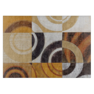 Moderne verf met cirkelpatronen snijplank