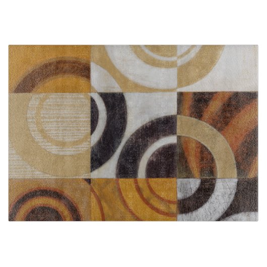 Moderne verf met cirkelpatronen snijplank (Voorkant)