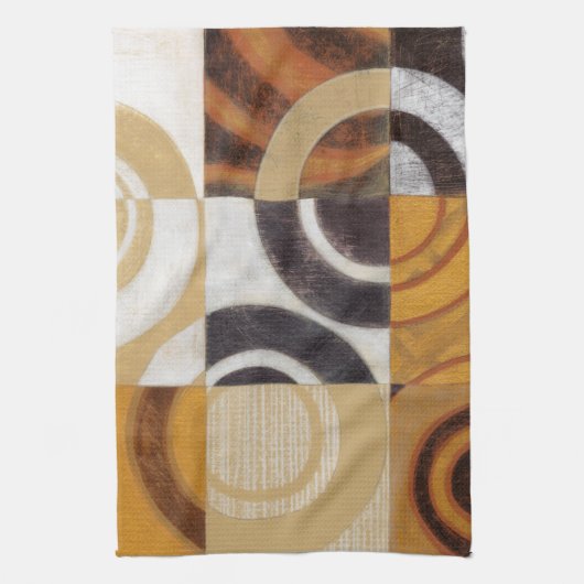 Moderne verf met cirkelpatronen theedoek (Verticaal)