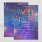 Moderne verf spat kleurrijk zoet 16 kaart (Voorkant / Achterkant)