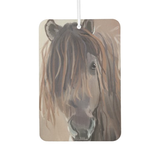 Moderne verf van een bruin paard luchtverfrisser (Voorkant)
