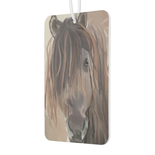 Moderne verf van een bruin paard luchtverfrisser (Links)