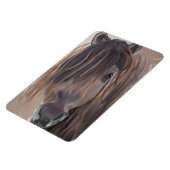 Moderne verf van een bruin paard magneet (Linkerzijde)