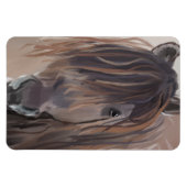 Moderne verf van een bruin paard magneet (Horizontaal)