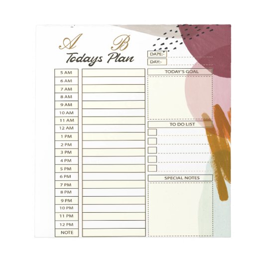 Moderne verfdagplanner notitieblok (Voorkant)