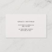 Moderne, verfijnde donkerbruine Roos Gold Stripe Visitekaartje (Achterkant)