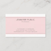 Moderne verfijnde minimalistische trendy roze vlak visitekaartje (Achterkant)