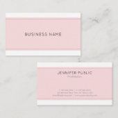 Moderne verfijnde minimalistische trendy roze vlak visitekaartje (Voorkant / Achterkant)