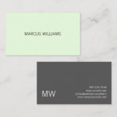Moderne verfijnde / Mint Green Grey Visitekaartje (Voorkant / Achterkant)
