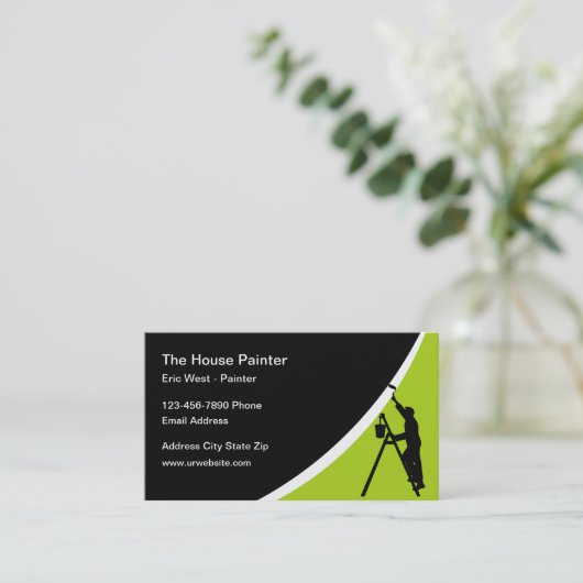 Moderne verfinterontwerp voor Visitekaartje (Staand voorkant)