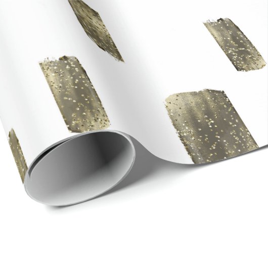 Moderne verfkwast goud koper brons glans cadeaupapier (Rol Hoek)