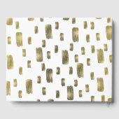 Moderne verfkwast goud koper brons glans gastenboek (Achterkant)