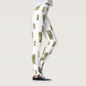 Moderne verfkwast Goud Koper Brons Glans Leggings (Rechts)