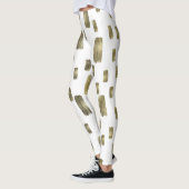 Moderne verfkwast Goud Koper Brons Glans Leggings (Links)