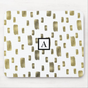 Moderne verfkwast goud koper brons glans muismat