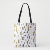 Moderne verfkwast Goud Koper Brons Glans Tote Bag (Voorkant)