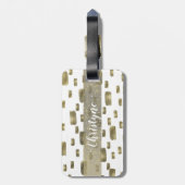 Moderne verfkwast Goud Koper Brons Glitter Bagagelabel (Achterkant verticaal)