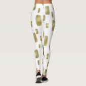 Moderne verfkwast Goud Koper Brons Glitter Leggings (Achterkant)
