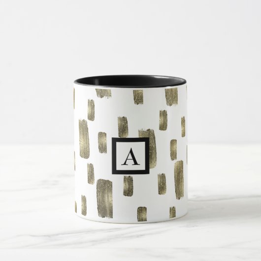 Moderne verfkwast Goud Koper Brons Glitter Mok (Midden)