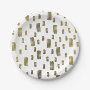 Moderne verfkwast Goud Koper Brons Glitter Papieren Bordje