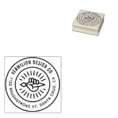 Moderne verfkwast in hand aangepast zakelijk adres rubberstempel (Gestempeld)