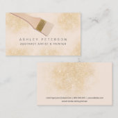 Moderne verfkwast kunstenaar foto glitter stof visitekaartje (Voorkant / Achterkant)