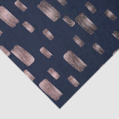Moderne verfkwast Roze Goud & Navy Blauwe Glitters Tissuepapier (Detail)