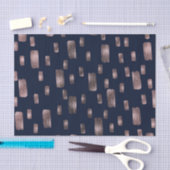 Moderne verfkwast Roze Goud & Navy Blauwe Glitters Tissuepapier (Craft)