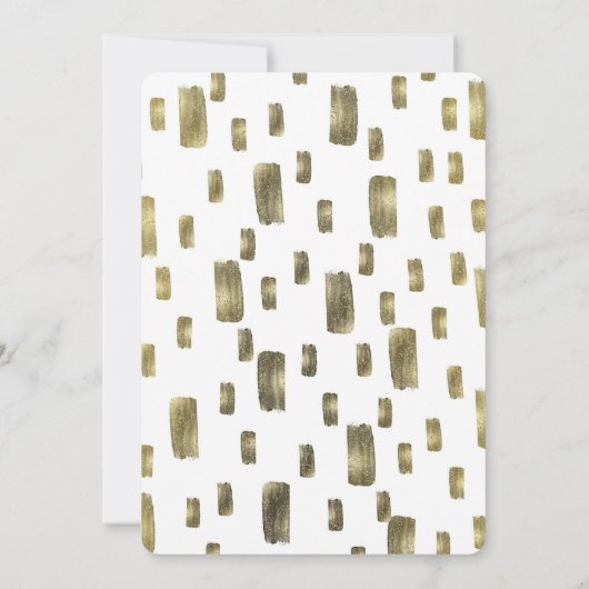 Moderne verfpenseel goudkoper Bronze bruiloft Kaart (Achterkant)