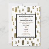 Moderne verfpenseel goudkoper Bronze bruiloft Kaart (Voorkant)