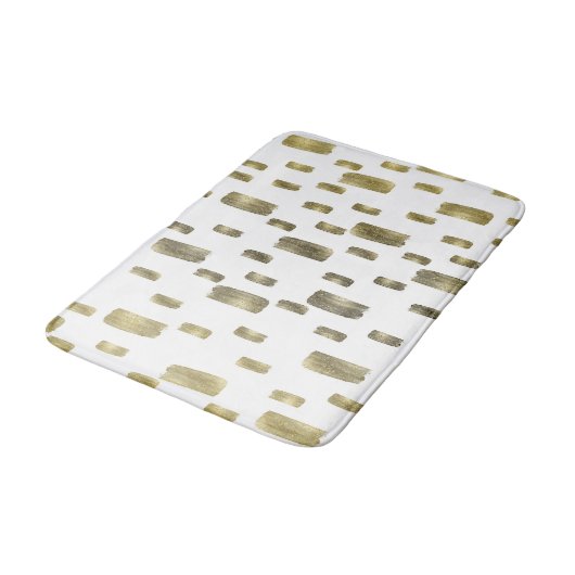 Moderne verfpenseel goudkoper Bronze Sparkle Badmat (Gekanteld)