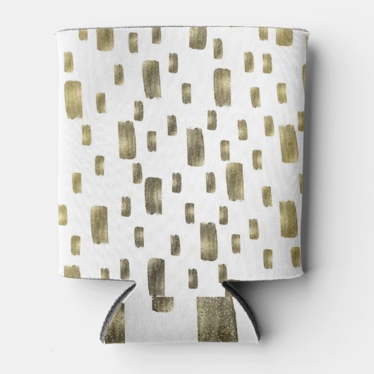 Moderne verfpenseel goudkoper Bronze Sparkle Blikjeskoeler (Voorkant)