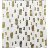 Moderne verfpenseel goudkoper Bronze Sparkle Douchegordijn (Voorkant)