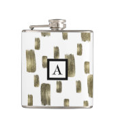 Moderne verfpenseel goudkoper Bronze Sparkle Heupfles (Voorkant)