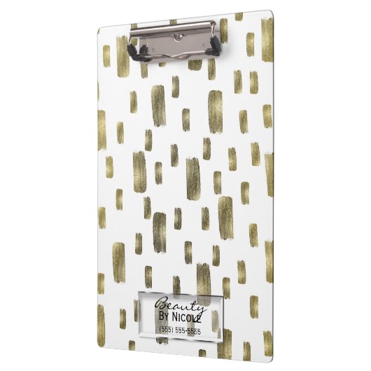 Moderne verfpenseel goudkoper Bronze Sparkle Klembord (Links)