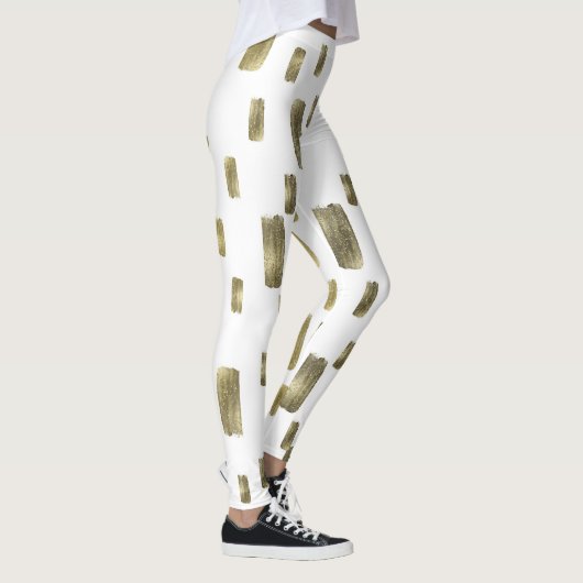 Moderne verfpenseel goudkoper Bronze Sparkle Leggings (Rechts)