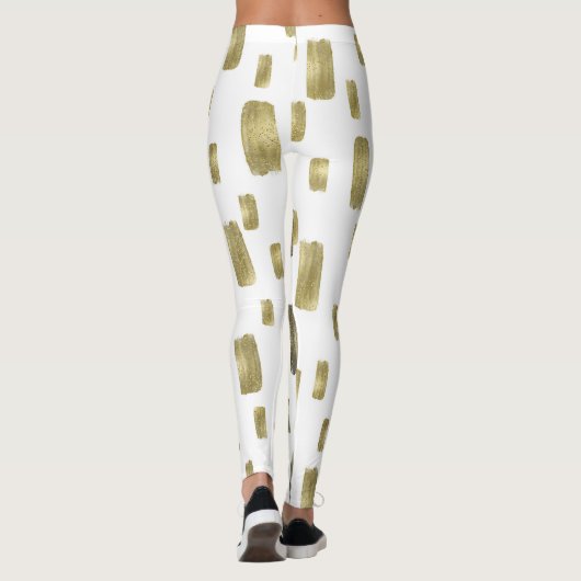 Moderne verfpenseel goudkoper Bronze Sparkle Leggings (Achterkant)