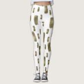 Moderne verfpenseel goudkoper Bronze Sparkle Leggings (Voorkant)