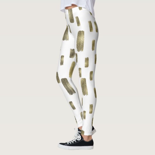 Moderne verfpenseel goudkoper Bronze Sparkle Leggings (Links)