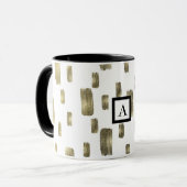 Moderne verfpenseel goudkoper Bronze Sparkle Mok (Voorkant links)