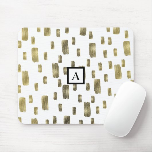 Moderne verfpenseel goudkoper Bronze Sparkle Muismat (Met muis)