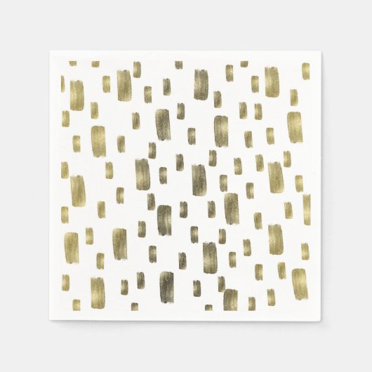 Moderne verfpenseel goudkoper Bronze Sparkle Servet (Voorkant)