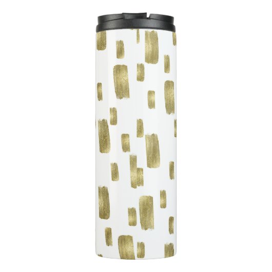 Moderne verfpenseel goudkoper Bronze Sparkle Thermosbeker (Achterkant)