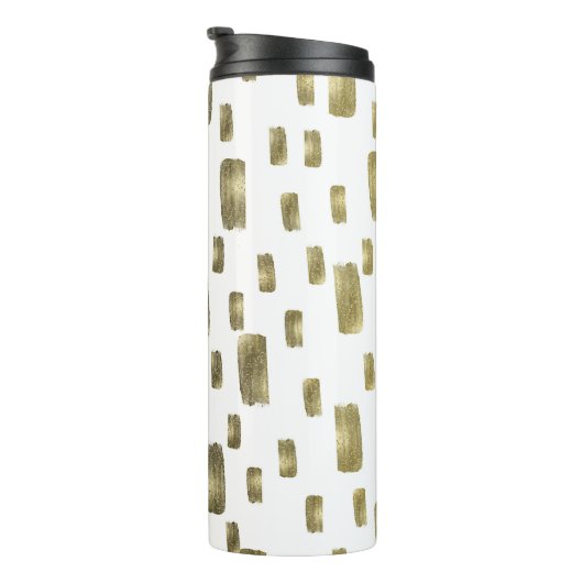 Moderne verfpenseel goudkoper Bronze Sparkle Thermosbeker (Geroteerd rechts)