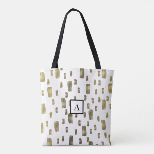 Moderne verfpenseel goudkoper Bronze Sparkle Tote Bag (Achterkant)