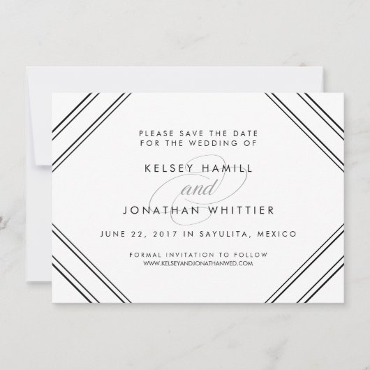 Moderne Vergroting Dubbele Foto sparen de Datum Kaart (Voorkant)