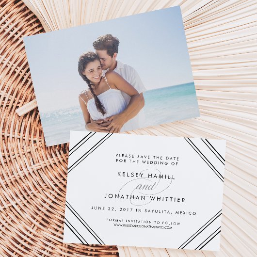 Moderne Vergroting Dubbele Foto sparen de Datum Kaart